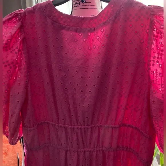 NWT City Studio Junior’s Cotton Embroidered Eyelet Midi Dress - Picture 8 of 12